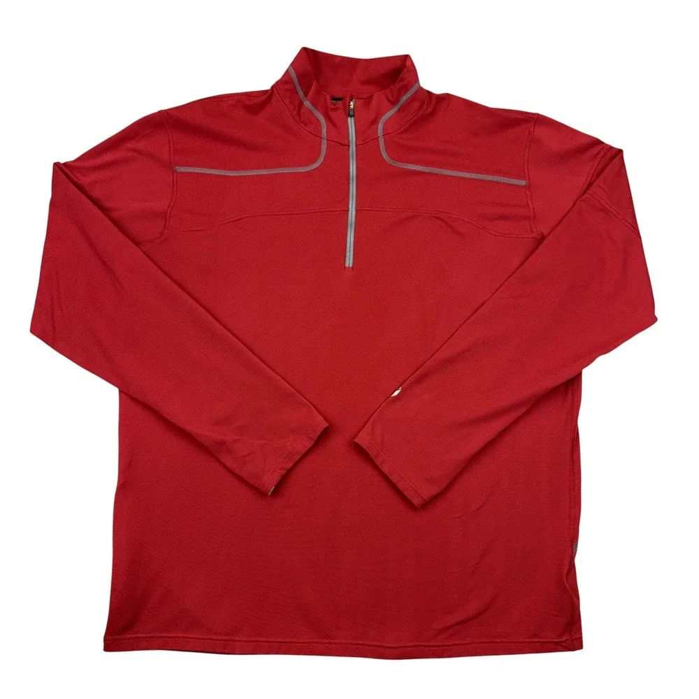 Mountain‎ Hardwear Pullover Mens XL Red Quarter Zip Long Sleeve Running Top